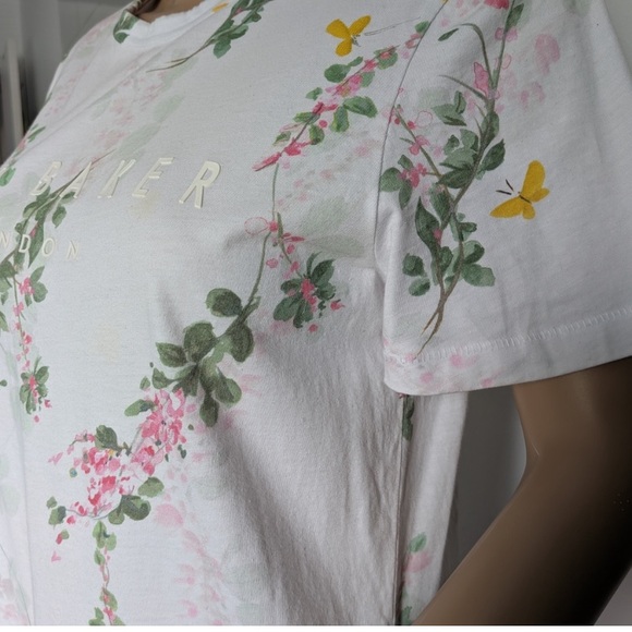 Ted Baker London Malvani Sorbet Print S/S Cotton Tee SZ 5 - Picture 7 of 7